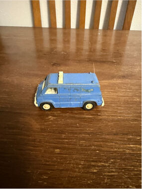 Vintage 1970 Tootsietoy Blue Panel Police Van Made in USA Diecast Toy